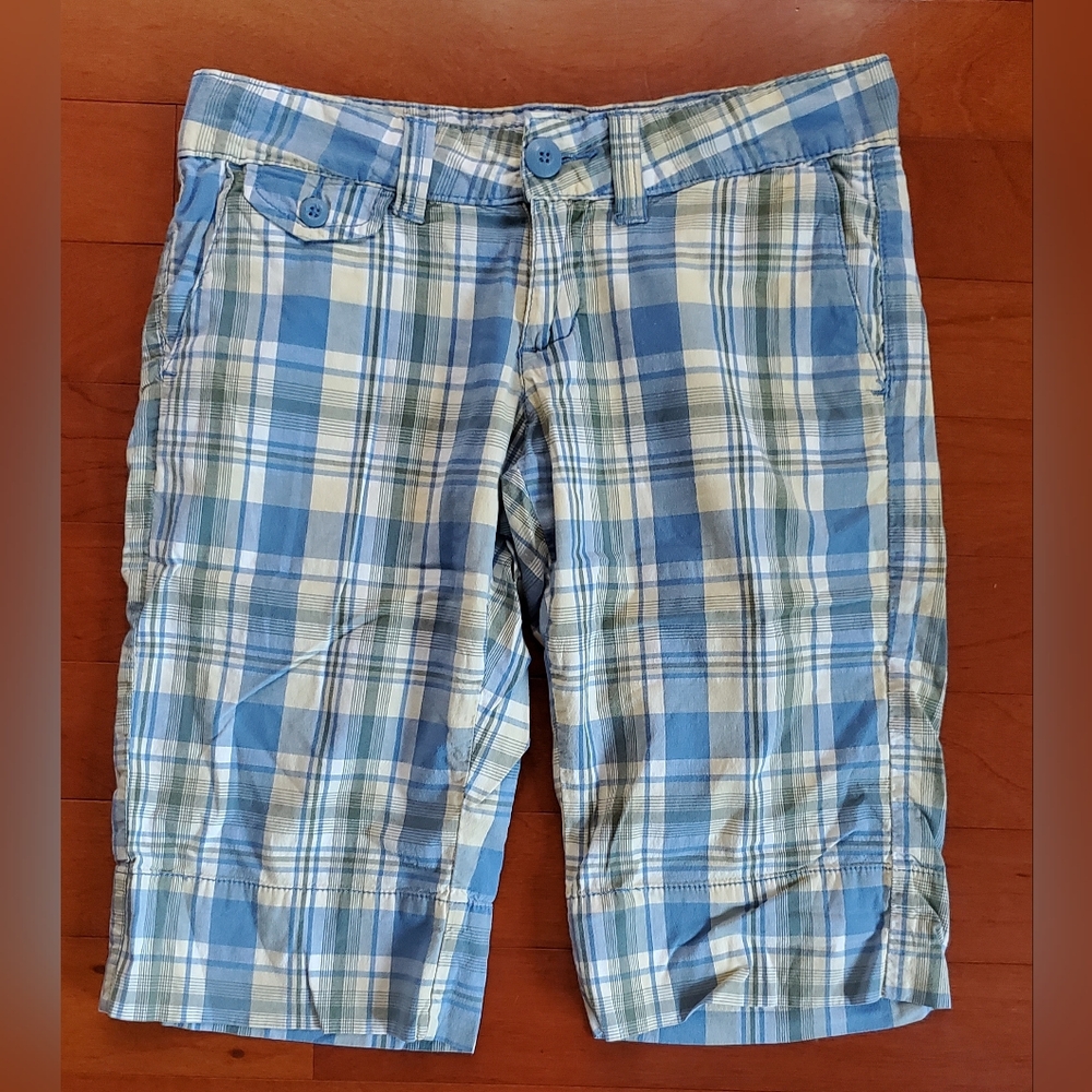 Blue and White Plaid Shorts Size 3-4